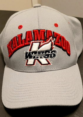 #ad #ad KALAMAZOO WINGS K WINGS GRAY CAP EMBROIDERED LOGO FITTED SIZE M L $19.50