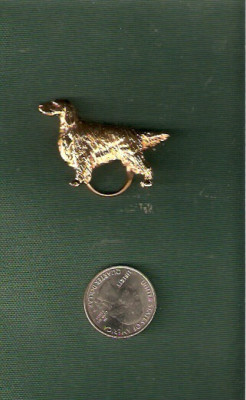 Irish or English Setter Gold Plated Eyeglass Holder Pin Jewelry
