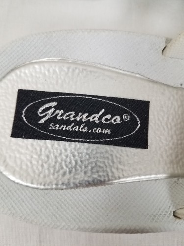 GRANDCO SANDALS WHITE V-THONG BLING PURPLE GREEN BLUE PINK ORANGE STONES SZ 6 - Picture 4 of 6