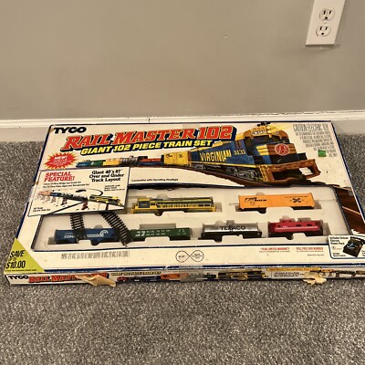 RARE* TYCO RAIL MASTER 102 GIANT 102 PIECE TRAIN SET FROM 1990