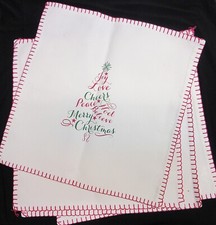 Set of 4 Luxehabitat Fabric Holiday Christmas Placemats 15"x15" Christmas Tree 