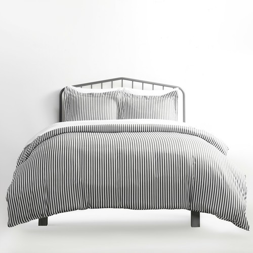 Premium Ultra Soft 3 Piece Ribbon Duvet Cover Set Kaycie Gray Fashion Collection - 第 5/7 張圖片
