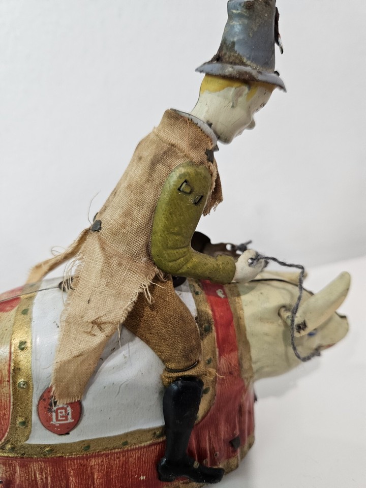 Vintage Wind Up Tin Toy. Germany. Lehmann Paddy And The Pig. Working eBay