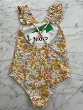 Nwt MOLO 122 6 7 Swim Floral Flower Ruffle One Piece Swimsuit Rylee Cru Minnow