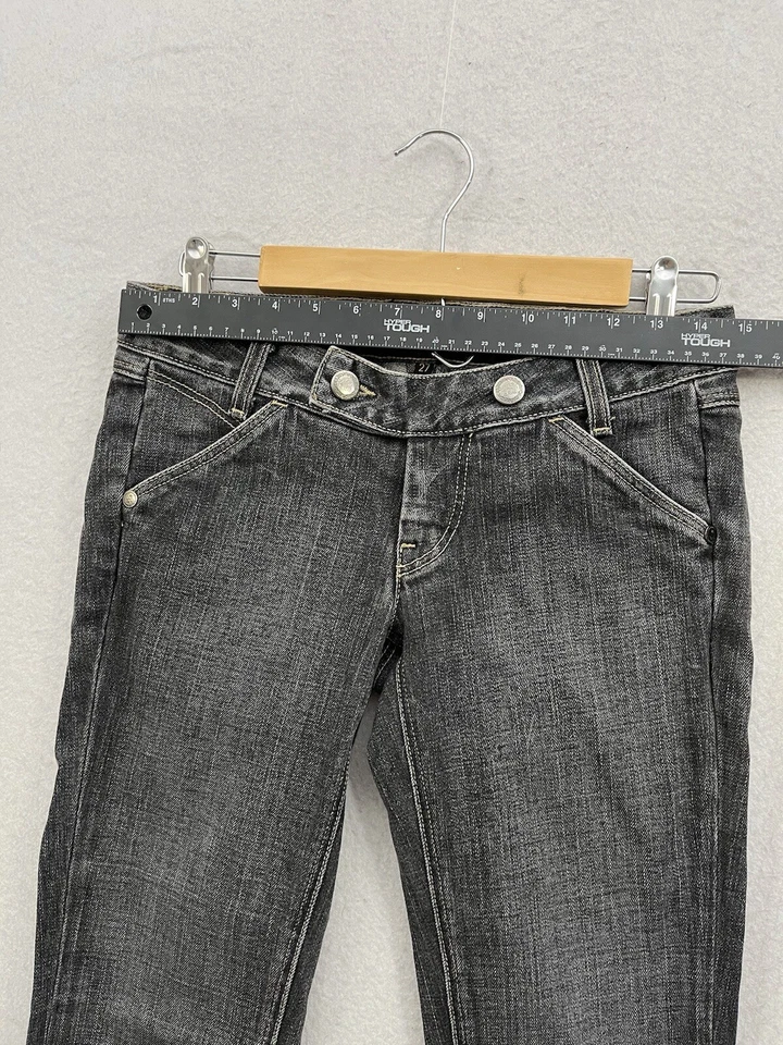 Pantalones de mezclilla acampanados negros Morphine Generation para mujer 27 tiro bajo 30x29 Foto 2 de 4