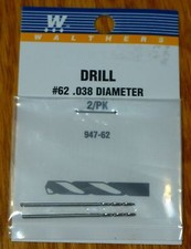 Walthers 947-62 Drill Bit - 62 - .038" Diameter 2 Pack
