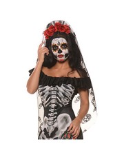 Underwraps Day of the Dead Mantia Sugar Skull Halloween Costume Headband 28675