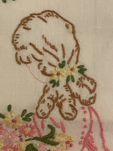 Vintage Embroidered Set Of 2 Pillowcase Standard Pink Princess Crochet Edge Girl - Picture 6 of 10