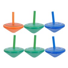 6PCS Spinning Tops Colorful Tops Toy Educational Toy Wooden Tops for Kids
