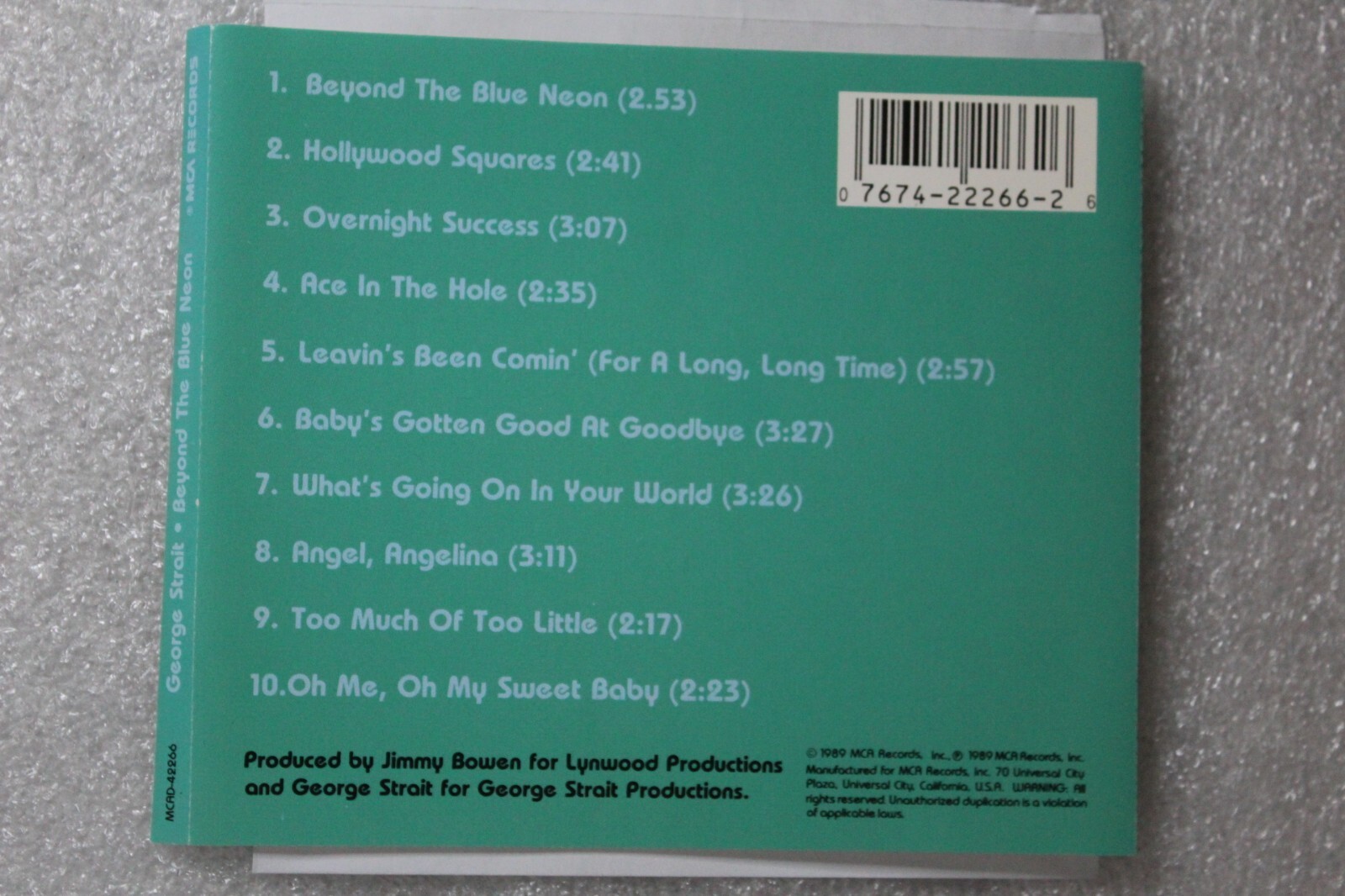 Beyond the Blue Neon by Strait (CD, Feb2003, MCA) 76742226626