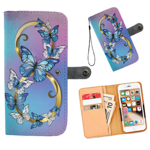 Infinity Butterfly Phone Wallet Case iPhone Samsung HTC Motorola LG Google Pixel - Picture 1 of 10