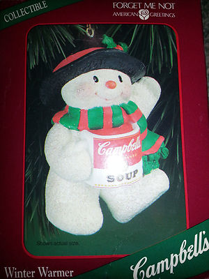CAMPBELL'S Suppe Schneemann 1998 Weihnachten Deko Winter Wärmer American Grüße