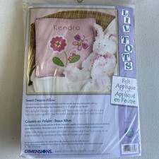 NEW DIMENSIONS LI'L TOTS FELT APPLIQU  SWEET DREAMS PILLOW COVER 73389
