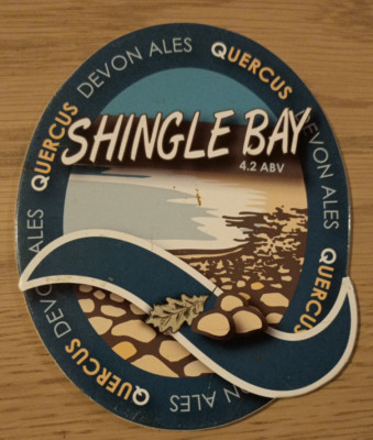 QUERCUS DEVON ALES - SHINGLE BAY - Real Ale/Bitter Pump Clip Front, Homebar