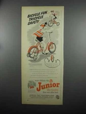 1953 AMF Junior Velocipedes Roadmaster Sidewalk Bike Ad