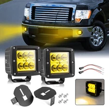 48W Amber LED Bumper Fog Lights Driving Lamp Kit For Ford F-150 F150 2006-2014