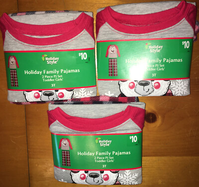 Lot of (8) Holiday Style Family Pajamas 2 Piece PJ Set 3T - S 6/6X