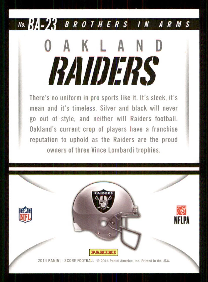 2014 Score Brothers In Arms Blue #BA23 Oakland Raiders/Brice Butler - Image 2 of 2