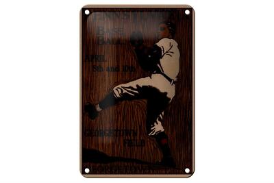 Blechschild Retro 12x18cm Pennsylvania Baseball April 8th Deko Schild