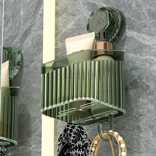 Wall Mounted Suction Cup Shelf Bathroom Shower Basket Bathroom Accessories - Picture 4 of 15