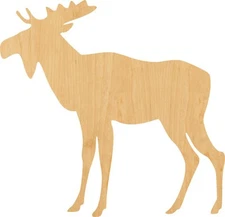 Moose 1 Laser Cut Out Wood Shape Craft Supply - Woodcraft Cutout
