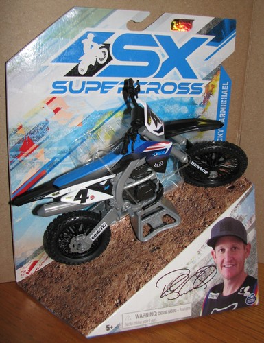 SX Supercross 1:10 Scale Blue Motorcycle #4 RICKY CARMICHAEL 1st Edition GOAT - Picture 1 of 9