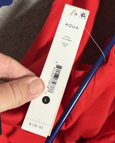 Nuevo con etiquetas Vestido Aqua Talla L Plisado Chifón Rojo Maxi Babydoll Vestido Sobrepelliz Romántico - Imagen 12 de 16