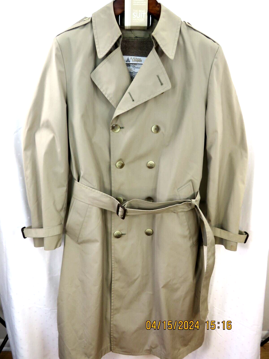 LONDON FOG by GREENWOOD SZ 42 Long Tan/Beige Lined Duster Rain