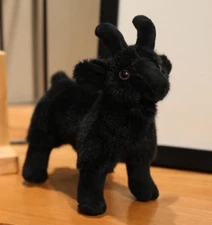 Black Goat Pendant Plush Toy 7" Stuffed Animal Toddler Doll Gift for Kids