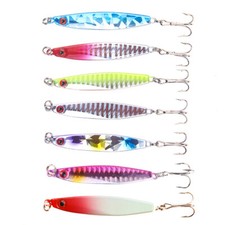7pcs Saltwater Fishing Jig Flat Jigging Lure Metal Sinking Lure for Bass Walleye