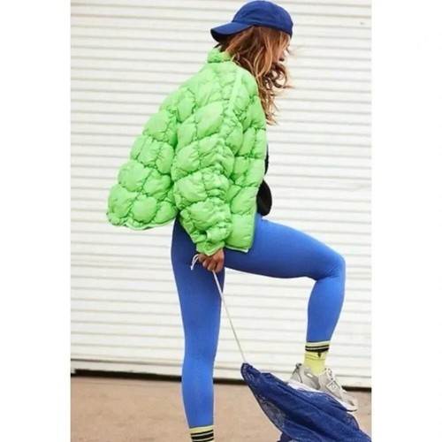 Nuevo con etiquetas Abrigo Chaqueta acolchada Free People crujiente brillante Pippa Embalable Verde Talla Med - Imagen 9 de 10