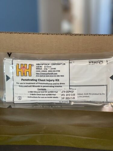 Kit médico estéril penetrante para lesiones en el pecho H&H para heridas de entrada y salida EE. UU.