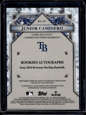 2024 Bowman Sterling Rookies Autographs Junior Caminero RC | eBay
