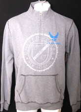 NEW USAF Air Force Falcons Gray LS 1/4 Zip Pullover Pocket Sweatshirt Men's L
