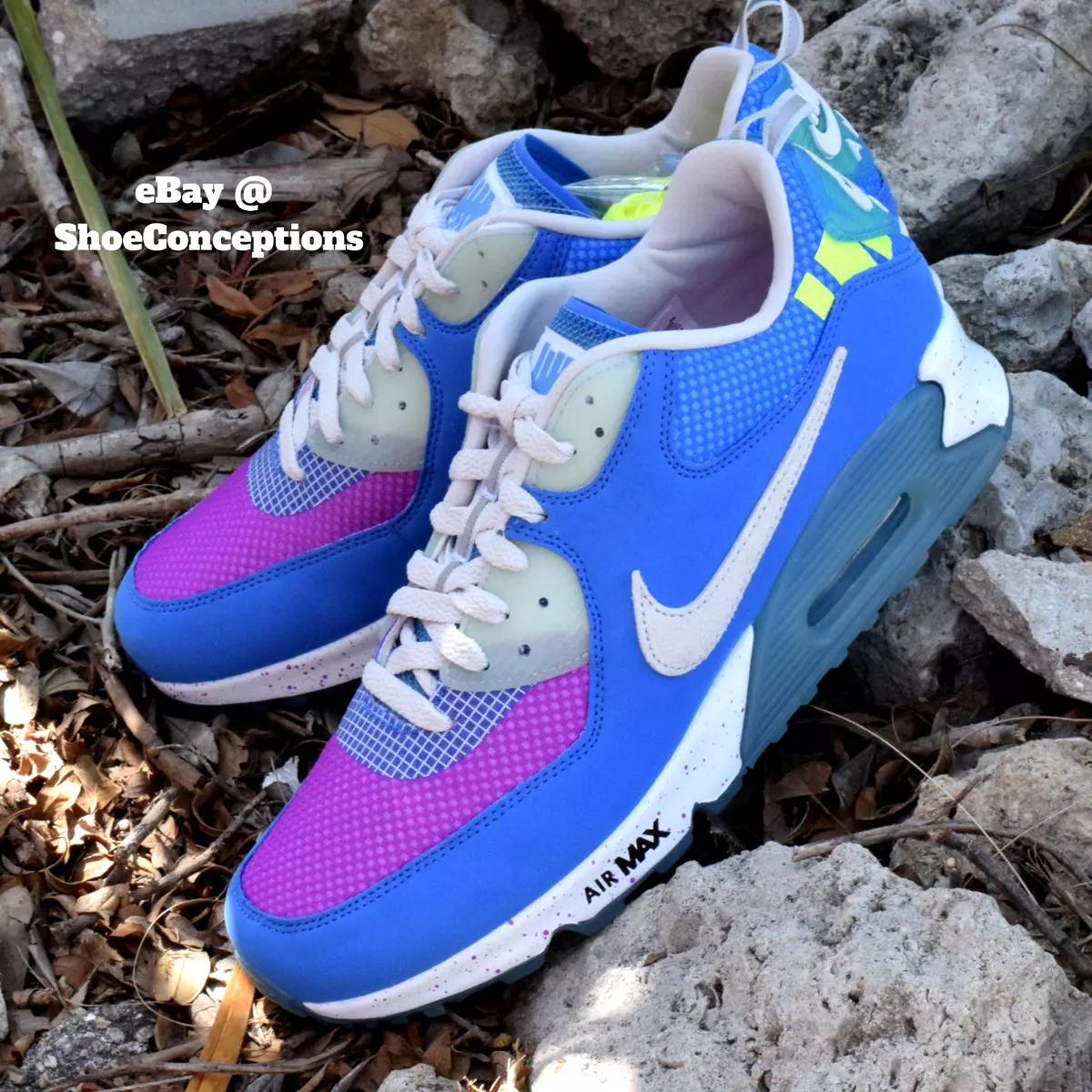 Nike Air Max 90 x Undefeated Shoes Pacific Blue Vast Gray CQ2289-400 Men's Sizes