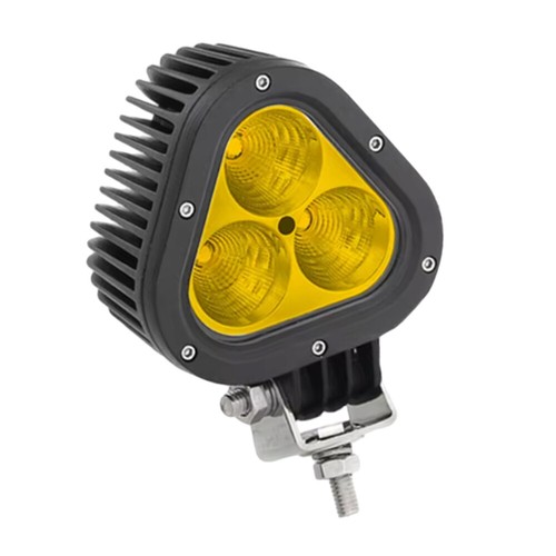Yellow 3LED Triangular Work Light Fit For 4x4 Offroad Vehicle SUV RV Tractor