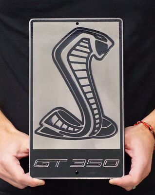 Lucid Shelby Cobra GT350 Grille Badge Steel Sign Wall Art 20'' x 12''