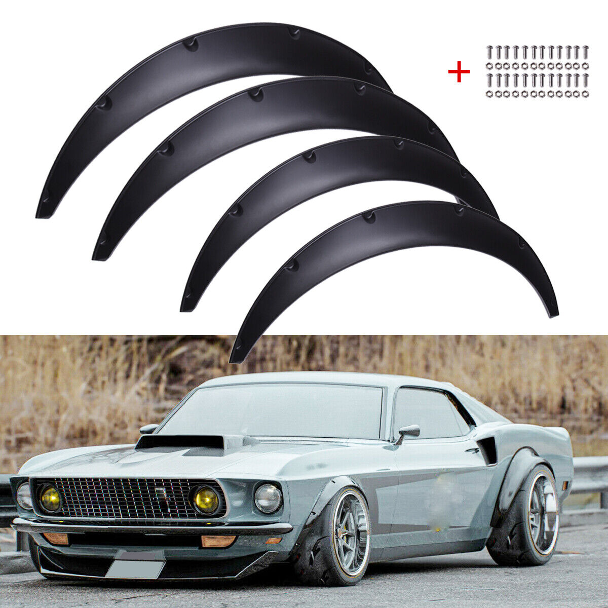 For Ford Mustang 1st 1965-1973 Car Fender Flares Wheel Extra Wide Arches 32