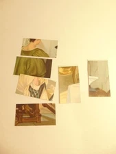 6 Imperial Tobacco Co. tobacco cards, "Between Two Fires" puzzle pieces