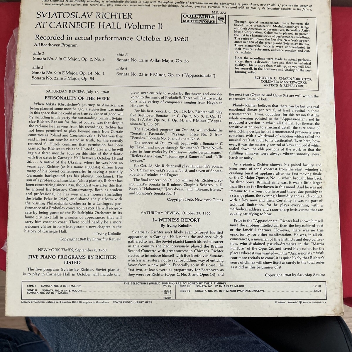 Sviatoslav Richter At Carnegie Hall October 19, 1960 All