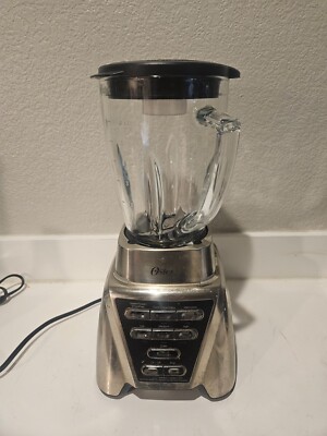 Oster Pro 1200 Speed Food Smoothie Blender Brushed Nickel Glass Tested  Works 781147954806|