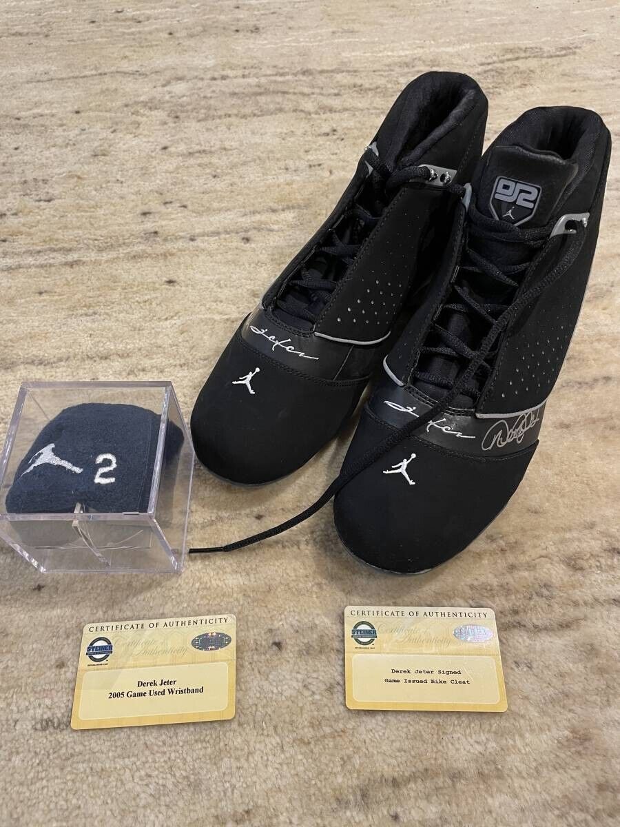 ファッション姫 通販 New Jeter Derek York issued & wristband used actual Yankees 実使用、サイン入り