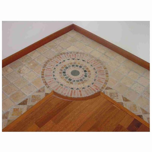 Medaglione casa travertino pietra naturale marmo rete mosaico decorazione pavimento travertino - Foto 4 di 5