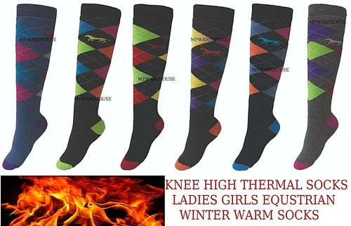 12 Pairs Ladies knee High Horse Riding Cotton Rich Socks Equestrian Riding Socks - Picture 30 of 36