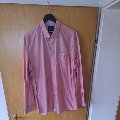 Herrenhemd  Pierre Cardin   XL rot Weiß