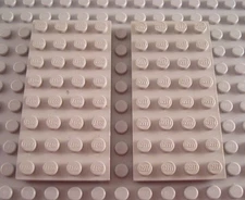 LEGO Lot of 2 Light Gray 4x8 Flat Building Plate Pieces