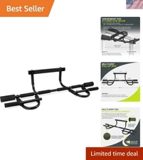 Heavy-Duty Foldable Multi-Grip Pull-Up Bar for Home Workouts - 300 lbs Capacity
