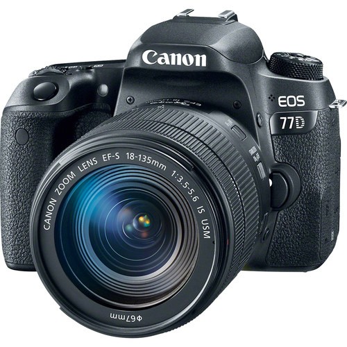 Canon EOS 77D 24.2MP Digital SLR Camera - Black (Kit w/ EF-S 18