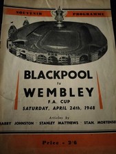 BLACKPOOL TO WEMBLEY 1948 FA CUP FINAL SOUVENIR PROGRAMME
