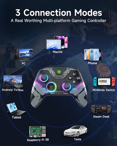 EasySMX X15 Wireless Bluetooth Controller – Hall Joysticks RGB No Drift Multi-OS - Picture 7 of 8